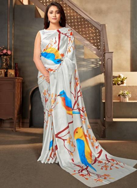Multi Colour Maira Monjolika New Latest Party Wear Satin Crepe Saree Collection 4305
